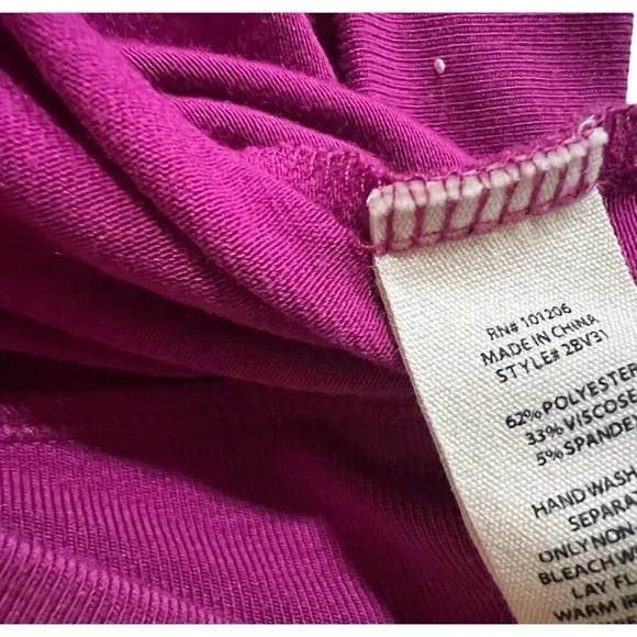 Soft Surroundings Knit Top Asymmetric Draped Pink Size Large long sleeves - Picture 8 of 8